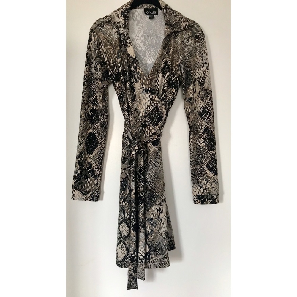 Analili Snakeskin Warp Dress